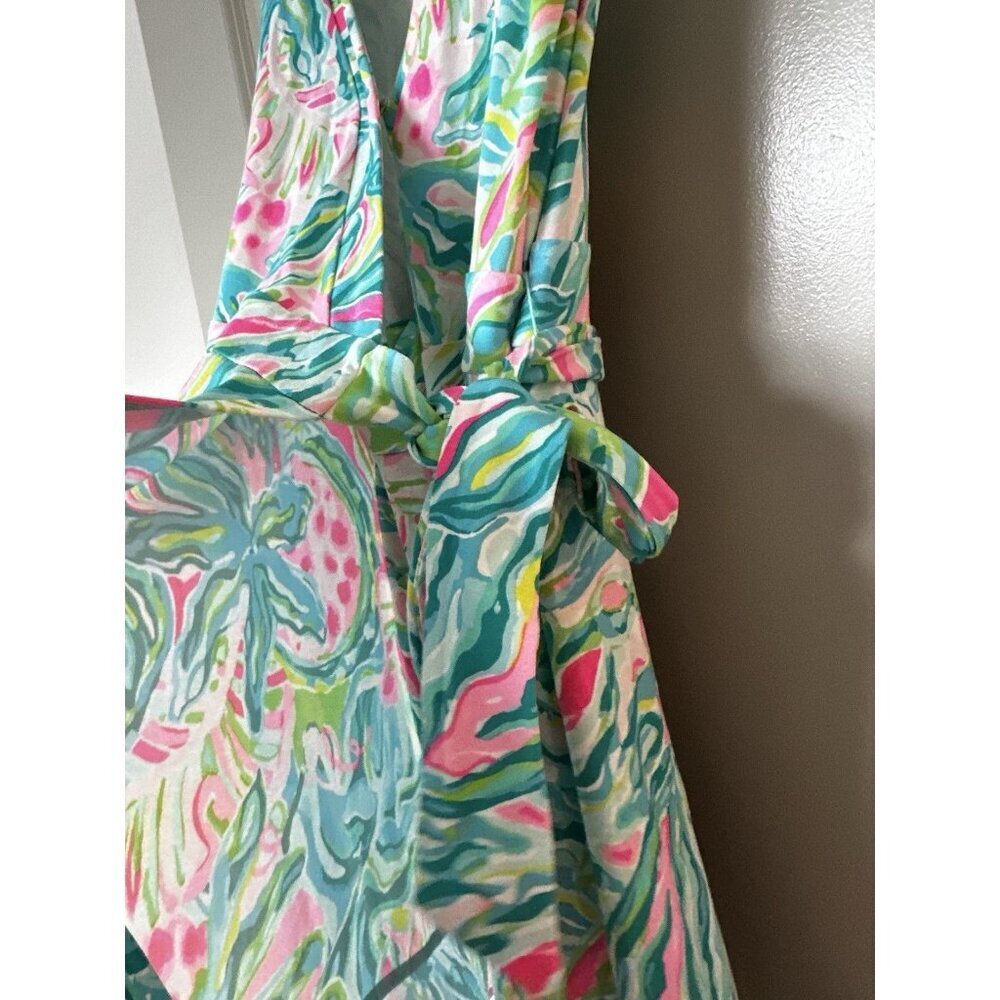 Lilly Pulitzer Rilla Romper One in a Melon Wrap Dress Size Small Mini Resortwear - Picture 4 of 8